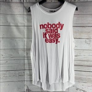Chrldr White Nobody Said It Was Easy Sleeveless Top